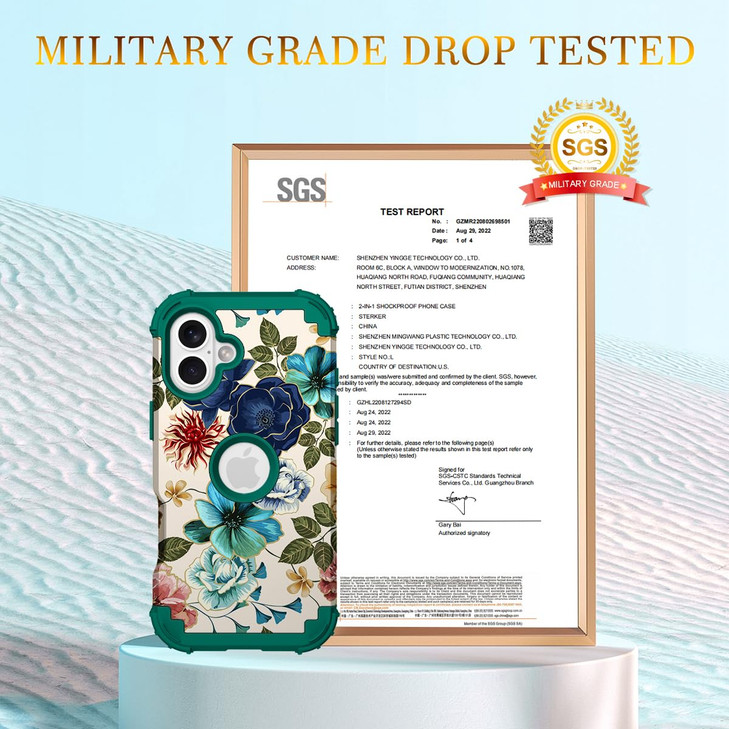 Hocase for iPhone 16 Plus Case 6.7", Heavy Duty Shockproof Protection Soft Silicone Rubber+Hard Plastic Bumpers Hybrid Protective Case for iPhone 16