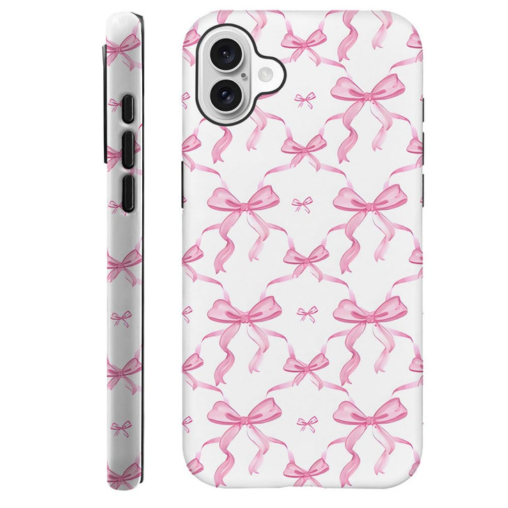Generic Compatible with for iPhone 16 Plus,Pink Bows Ribbons Phone Case for Girl Women Boy Men,Scratch Resistant Shockproof Cover Phone Case for iPho