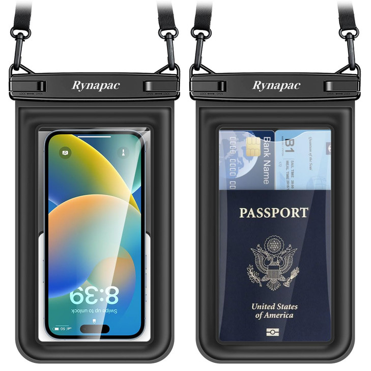 [Up to 8.5"] Floating Waterproof Phone Pouch 2 Pack - Floatable Waterproof Phone Case with Lanyard for iPhone 17 16 15 Pro Max, Galaxy S25 S24 Ultra,