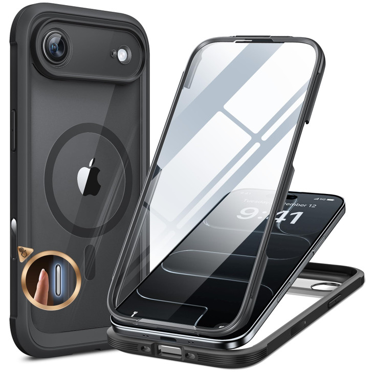 Miracase Magnetic for iPhone Air Case 6.5-inch with Camera Control, [Compatible with MagSafe] Full-Body Protection Slim Phone Case with Built-in Temp