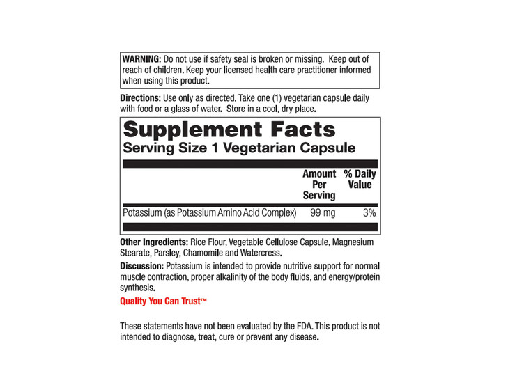 Nature's Life Potassium, 99 mg, 250 ct