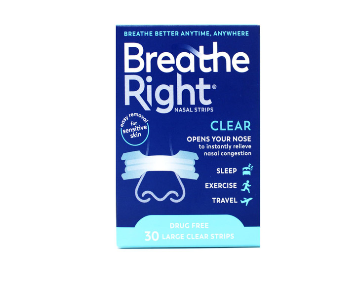 Breathe Right Nasal Strips Clear Large - 30 Strips