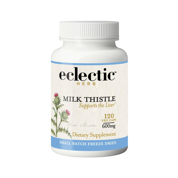 Eclectic Herb - Premium Freeze Dried Milk Thistle Capsules | Silymarin Supplement | Liver Support, Detox, Cleanse + Maintain | Vegan, Natural, Non-GM