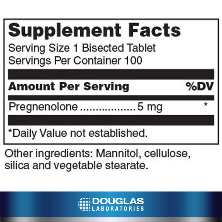 Douglas Laboratories Pregnenolone 5 mg | Nutritional Supplement | Brain, Ovaries, Liver, Hormone Support* | 100 Tablets