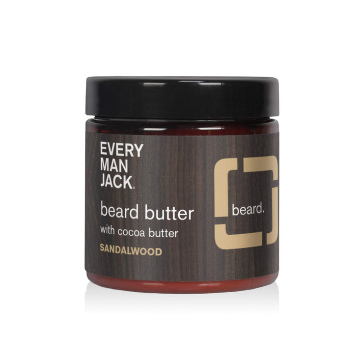 Every Man Jack Beard Butter- Subtle Sandalwood Fragrance - Rejuvenates, Hydrates, and Styles Dry, Unruly Beards While Relieving Itch - Naturally Deri