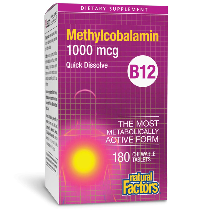 Natural Factors Methylcobalamin 1,000 mcg - Vitamin B12 Supplement in Metabolically Active Form - Supplement Supports Cll Formation & Energy Producti
