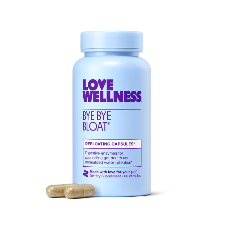 Love Wellness Bye Bye Bloat | Digestive Enzymes for Fast Acting Bloating Relief for Women | Helps Reduce Water Retention & Gas Relief | Supports Dige
