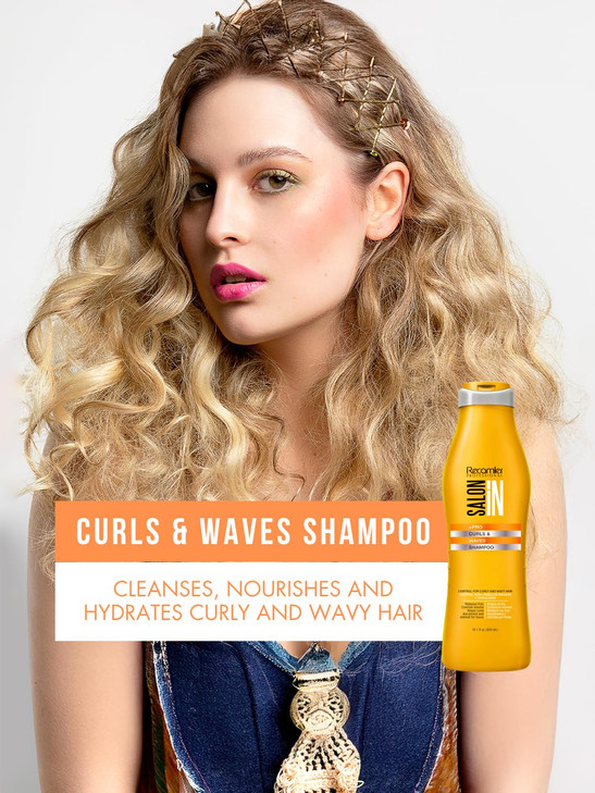 Salon In Recamier Curls and Waves Shampoo | Hydrating Curl Defining with Keratin | For Curly Hair | 10.1 fl.oz.