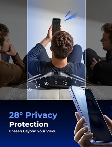 MAGIC JOHN 2 Pack for iPhone 16 (6.1) inch Privacy Tempered Glass Screen Protector, Auto Dust-Elimination, Bubble Free, Easy Installation