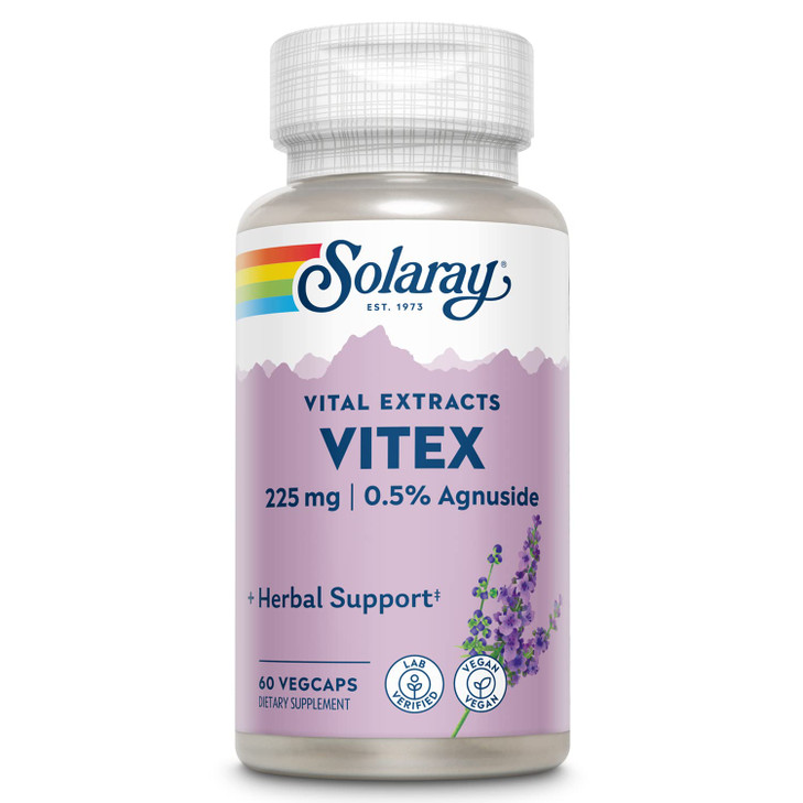 SOLARAY Vitex Berry Extract 225 mg - Chasteberry Supplement for Women - Traditional Hormone Balance Support - Chaste Tree Berry - Vegan, Lab Verified