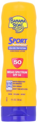 Banana Boat Sunscreen Sport Performance Broad Spectrum Sun Care Sunscreen Lotion - SPF 50, 8 Fl Oz (Pack of 2)