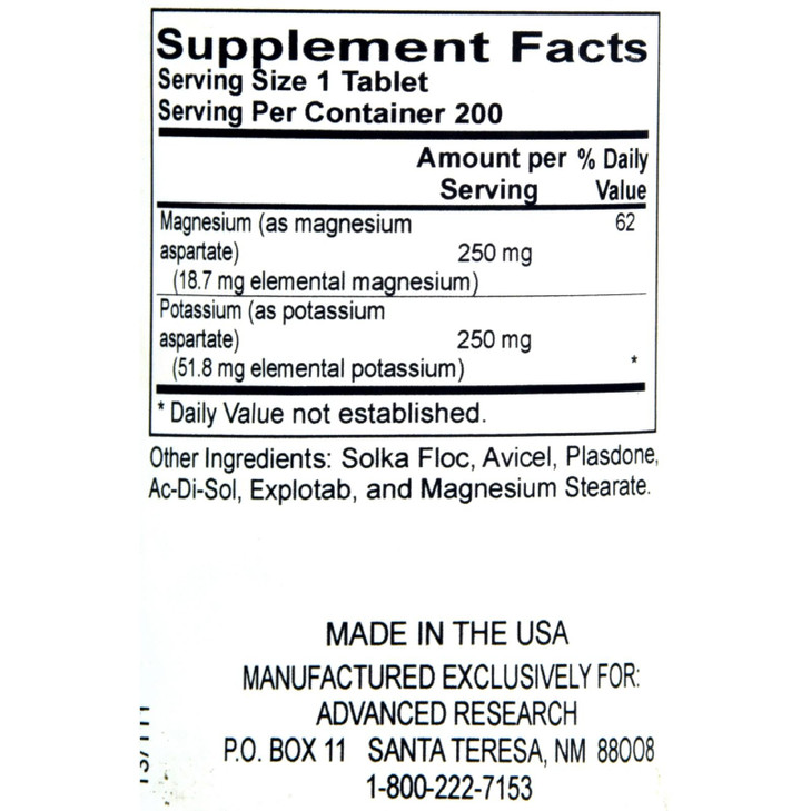 NCI Advanced Research Dr. Hans Nieper K Mg Capsules, 200 Count