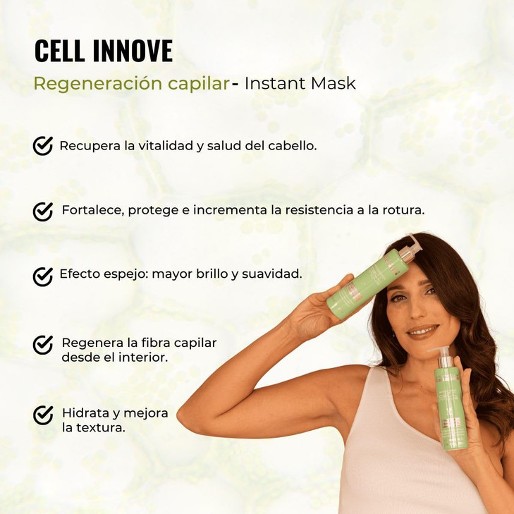abril et nature - Cell Innove Hair Mask - For All Hair Types - Hydrates, Rejuvenates, and Regenerates - Professional Treatment with Plant Stem Cells