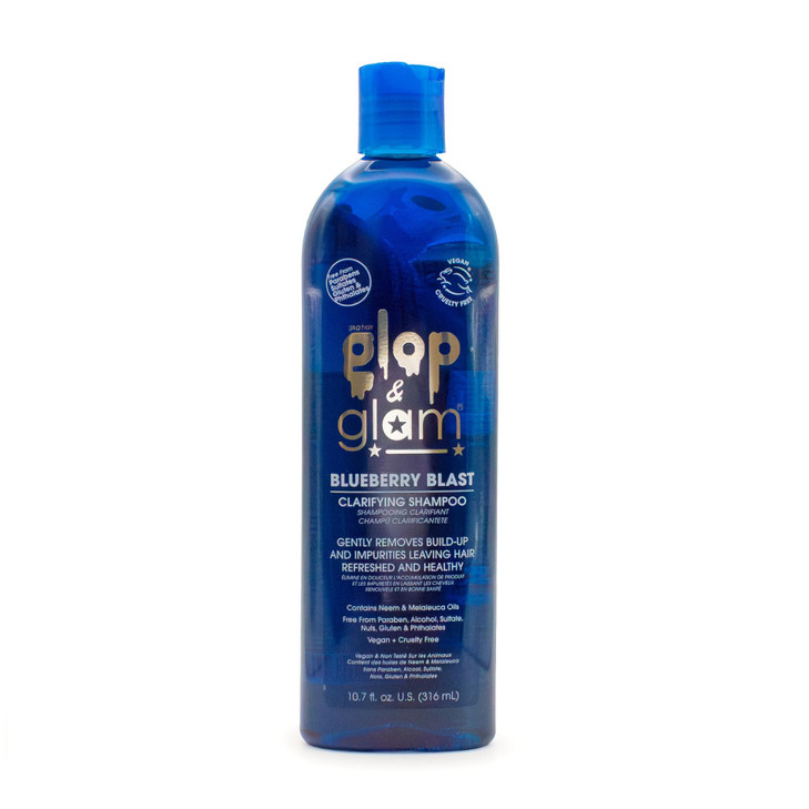 Glop & Glam® Blueberry Blast Clarifying Shampoo (10.7 fl oz) | Paraben, Phthalate & Gluten Free | Gentle Formula | Removes Build-up & Residue | Great