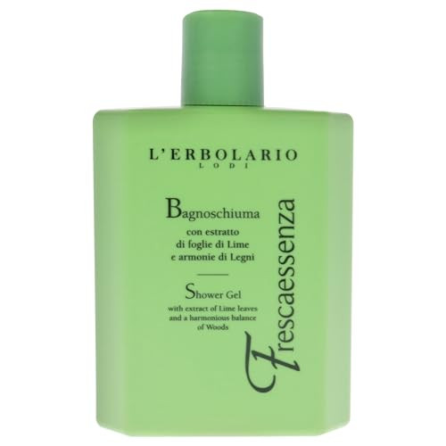 L'Erbolario Shower Gel  Toning Body Soap with Plant Extracts and Vitamin E  Energizing Body Wash with Woody, Citrus Scent - Frescaessenza - 8.4 oz