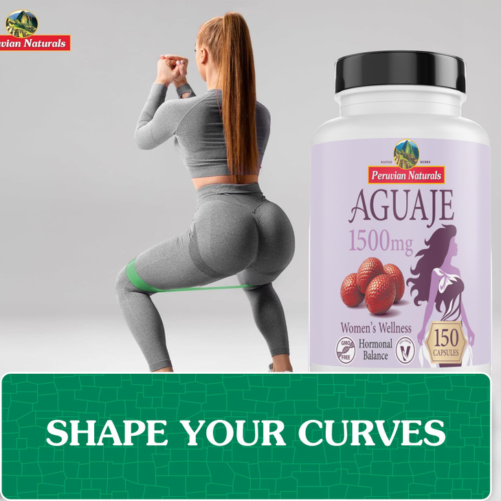 Peruvian Naturals Aguaje Capsules for Women 150 Pills - Natural Curves for Female Health Supplement, Powerful Hormone Balance, Buriti Fruit, Non-GMO,