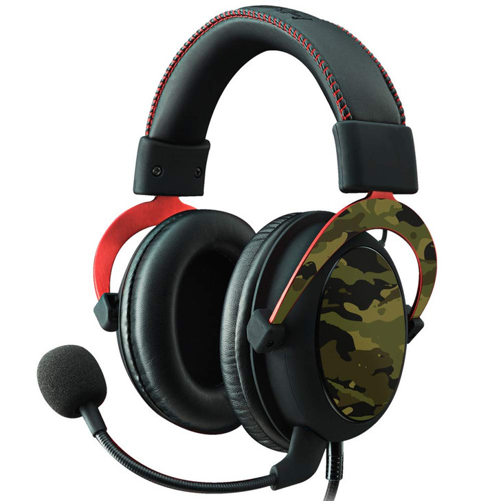 MightySkins Skin Compatible With Kingston HyperX Cloud II Gaming Headset - Green Camouflage | Protective, Durable, and Unique Vinyl Decal wrap cover