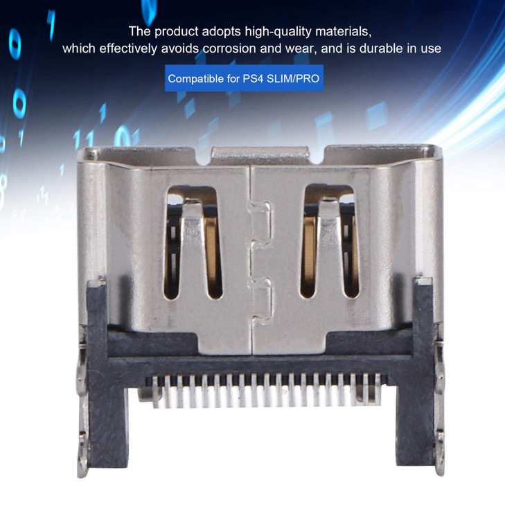 5Pcs Game Console Socket, HDMI Socket Port Interface Connector Replacement Parts for PS4 Slim/PRO, Accurate and Precise