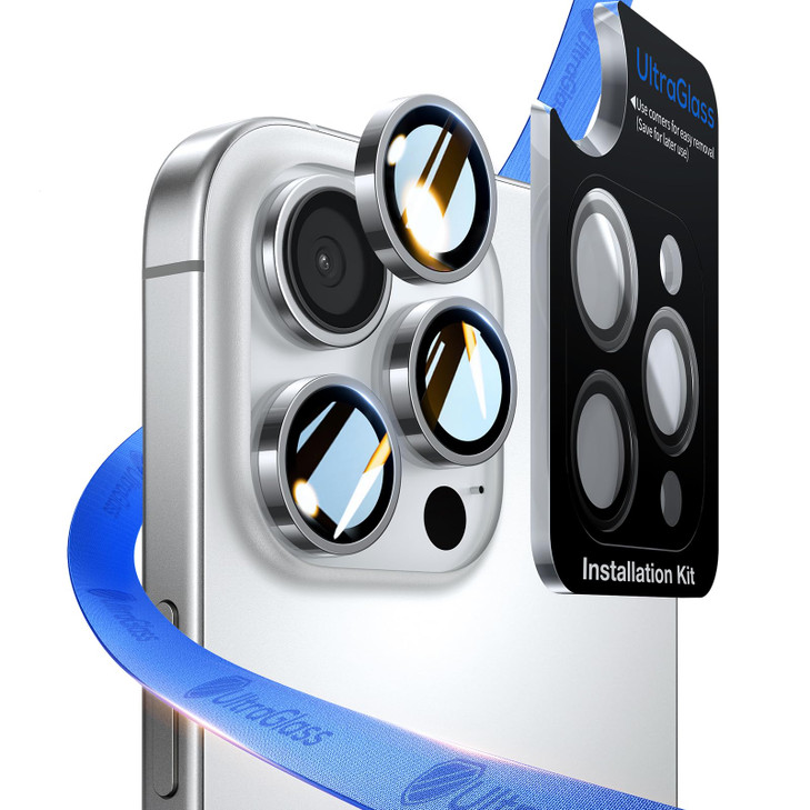 UltraGlass for iPhone 16 Pro Max/16 Pro Camera Lens Protector [NO.1 Military Grade Shatterproof] iPhone 16 Pro Max Camera Protector, 16 Pro Lens Cove