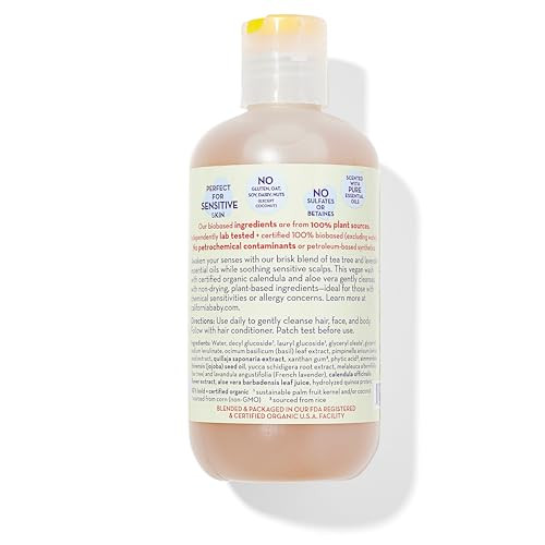 California Baby Tea Tree & Lavender Baby Wash + Baby Shampoo | 100% Plant-Based | Tea Tree Shampoo For Sensitive Skin | Hypoallergenic | 251mL / 8.5o