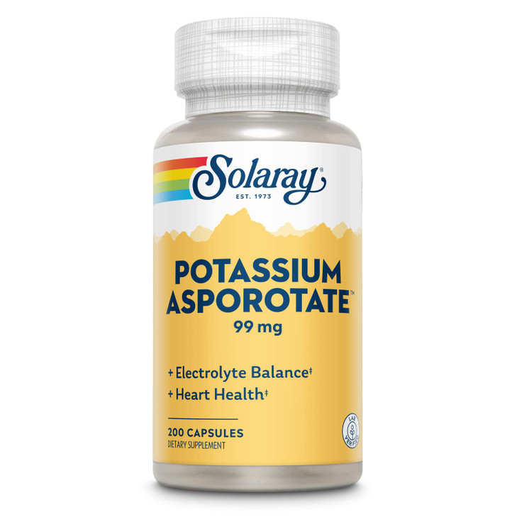 SOLARAY Potassium Asporotate Supplement - 99mg per Serving, Potassium Citrate, Aspartate, & Orotate Supplement for Men & Women, Electrolyte Balance a