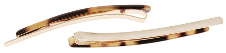 France Luxe Bobby Pin Pair on Gold Wire, Classic Handmade French Hair Clips for Women, Matching Set for Versatile Styling, Womens Hair Accessories,