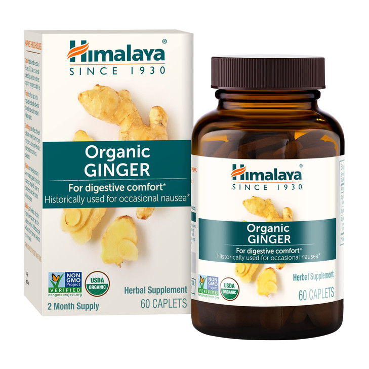 Himalaya Organic Ginger, 60 Day Supply - Digestive Health Supplement for Nausea, Upset Stomach Relief, and Occasional Bloating and Heartburn - USDA O