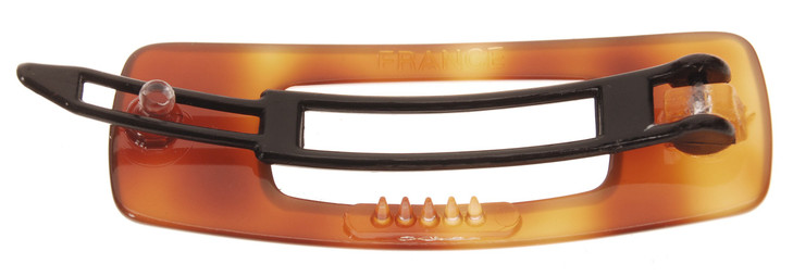 France Luxe Mini Cutout Rectangle on Plastic Tige Boule Barrette - Tortoise