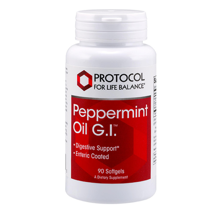 Protocol Peppermint G.I. - for Digestive Health Support* - with Peppermint, Ginger Oil & Fennel Oil - Enteric-Coated - Dairy Free & Halal - 90 Softge