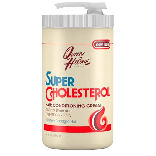 Queen Helene Super Cholesterol Conditioning Cream  Moisture Treatment for Very Dry or Over-Processed Hair - 32 oz Jar