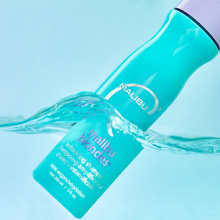 Malibu C Blondes Enhancing Shampoo - Sulfate-Free Purple Shampoo for Blondes - Helps Preserve Highlights & Remove Brassiness - Moisturizing & Revital