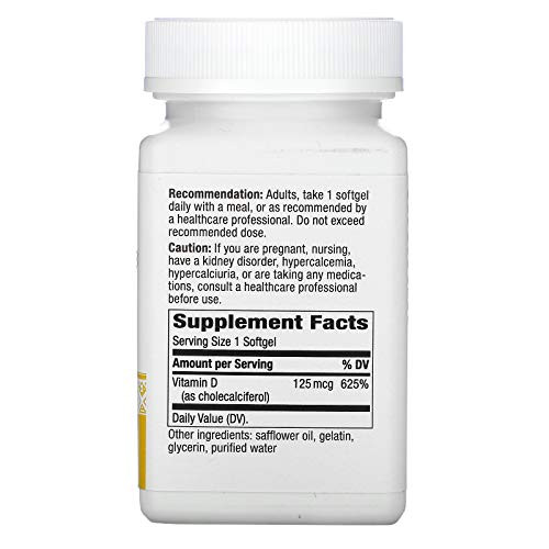 Nature's Way Vitamin D3 Max, Supports Healthy Bones and Teeth*, Supports Immune Health*, 125mcg per Serving, 240 Softgels