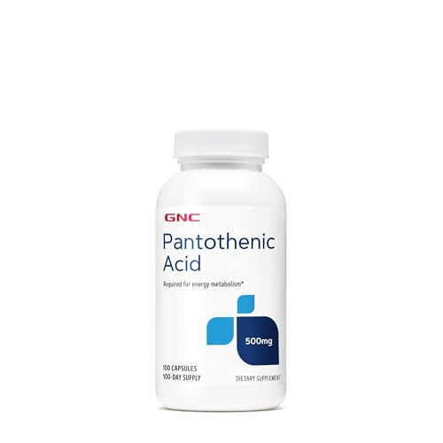 GNC Pantothenic Acid 500mg, 100 Capsules, Supports in Energy Metabolism
