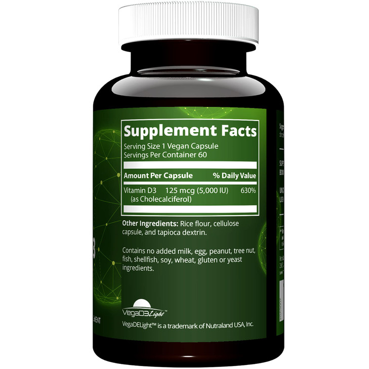 MRM Nuturition Vegan Vitamin D3 5,000 IU | Bone + Immune Health | Made from lichens | Supports Calcium Absorption | Vegan + Vegetarian Friendly | 60