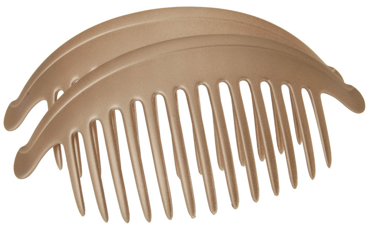France Luxe Belle Larger Interlocking Comb, Matte Sable, Set of 2 - An Excellent Styling Solution For Long/Thick or Curly Hair