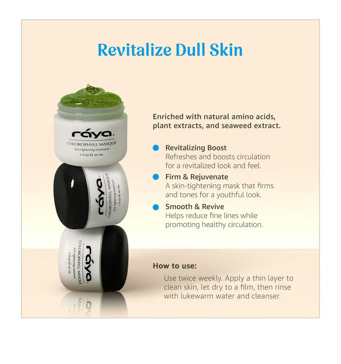 Raya Chlorophyll Masque (607) | Tightening Facial Treatment Mask for All Skin | Reduces Fine Lines and Wrinkles | Skin Tightening Mask for Face Skin