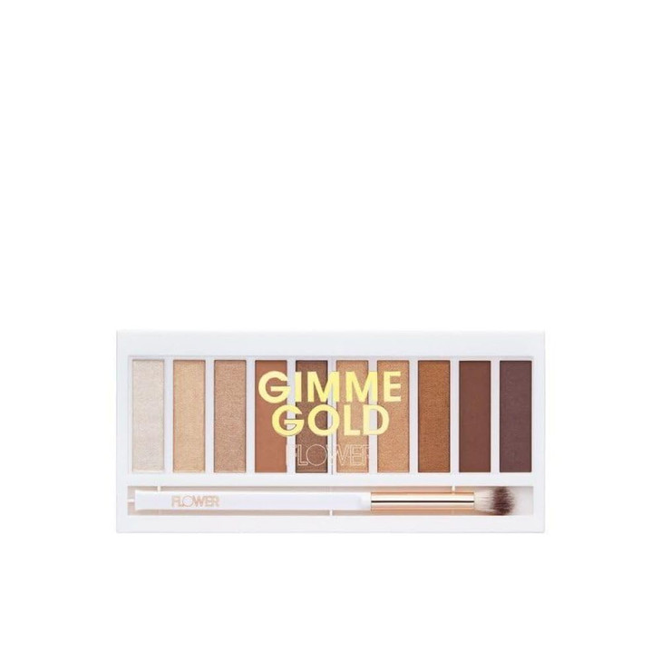 FLOWER Beauty By Drew Barrymore Shimmer + Shade Eyeshadow Palette - Neutral Colors + Ten Shades - Mix + Layers Shades - Easily Blendable + Rich Color