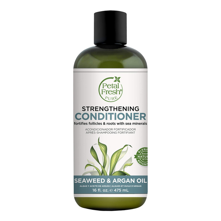 Petal Fresh Pure Strengthening Seaweed & Argan Oil Conditoner, Reinforces, For All Hair Types, Natural Essential Oils, Vegan and Cruelty Free, 16 Fl