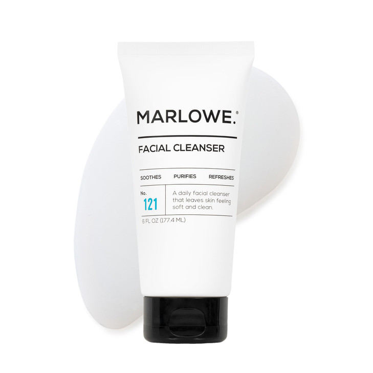 MARLOWE. No. 121 Facial Cleanser 6 oz, Daily Mens Face Wash with Natural Extracts & Antioxidants, Soothes, Purifies, Refreshes, Thick Lather, Fresh W