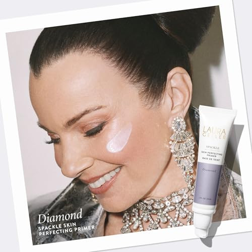 LAURA GELLER NEW YORK Spackle Primer - Champagne Glow - Super-Size 2 Fl Oz - Hyaluronic Acid Makeup Primer for Mature Skin