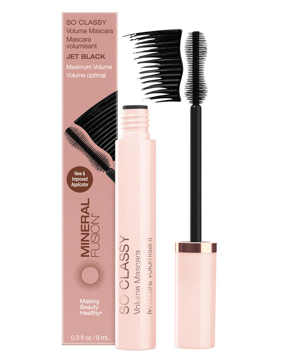 Mineral Fusion So Classy Volume Mascara (Black) - Voluminous Formula For Appearance of Fuller Lashes - Hypoallergenic, No Flaking or Caking, Smudge-P