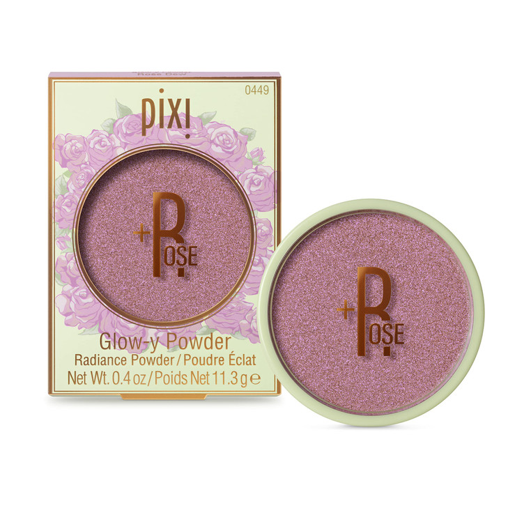 Pixi Beauty +Rose Glow-y Powder | Rose Extract Infused Color Tint Soothes & Hydrates Skin | Use As Blush Or Highlighter To Enliven Complexion | 0.4 O