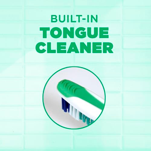 GUM Super Tip Toothbrush, Soft Bristle Toothbrush for Adults with Tongue Cleaner, Compact Head, 1ct (Pack of 12)