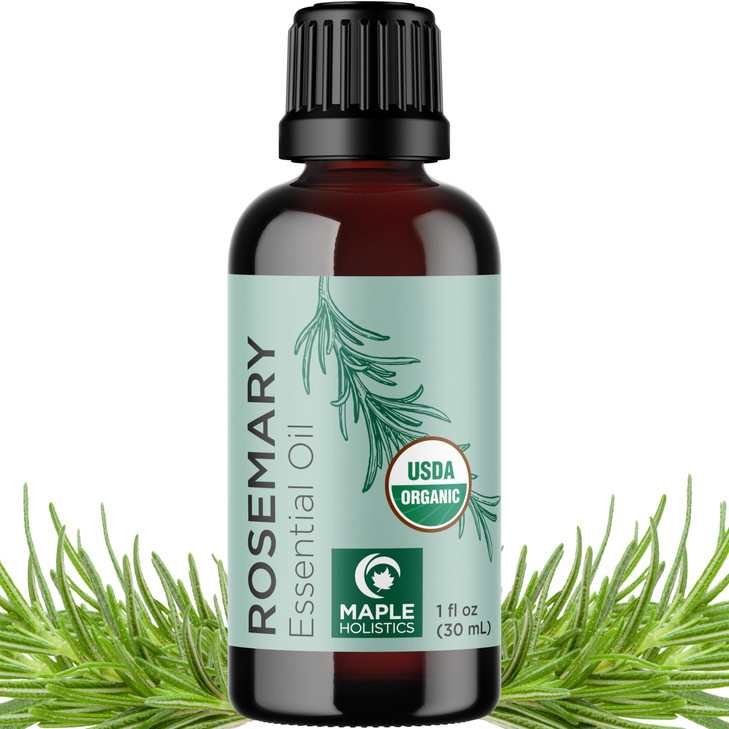 Certified Organic Rosemary Oil for Hair - Pure USDA Organic Rosemary Essential Oil for Hair Skin and Nails Plus Aromatherapy - Oil for Dry Scalp Trea