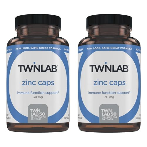 Twinlab Zinc Caps - Immune Support Supplement - Zinc Picolinate & Gluconate - Supplement for Immune Defense, Healthy Skin, DNA Synthesis, Metabolism