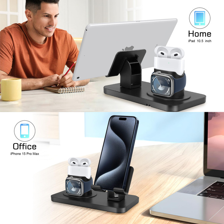3 in 1 Phone Stand for iPhone 17 Pro Max/Air/17/iPhone 17 Pro/iPhone 16e/16 Pro Max/16 Pro/16/16 Plus/Galaxy S25/S24 Ultra/S25/S24+/Stand for AirPods