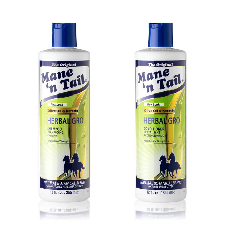Mane 'n Tail: Herbal Gro Shampoo + Conditioner (12 oz Each), Olive Oil Complex That Helps Strengthens & Nourishes Hair