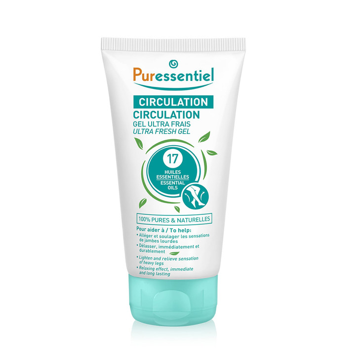 Puressentiel Soothing Gel for Tired Feet, Ankles, Legs - Aromatherapy Lotion with 17 Essential Oils for Body and Skin - Instant, Lasting Relief and C