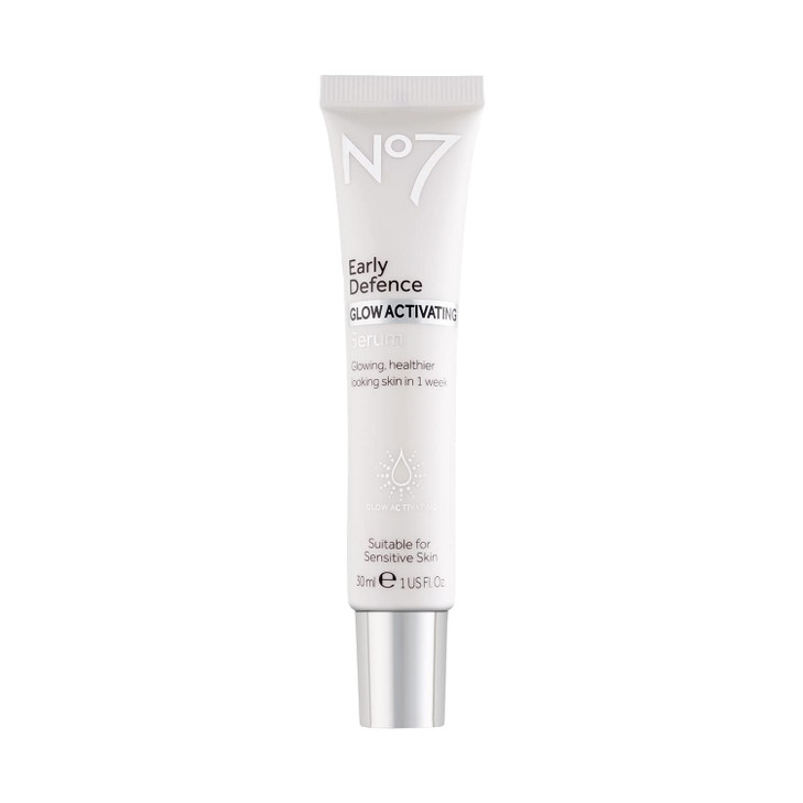 No7 Early Defense Glow Activating Serum - Anti Aging Serum with Peptides for Fine Lines and Wrinkles - Healthy Looking Skin Glowing Face Serum (30 ml