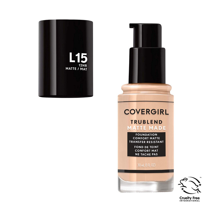 COVERGIRL Trublend Matte Made Liquid Foundation, L15 Porcelain, 1.01 Fl Oz, 2 Count
